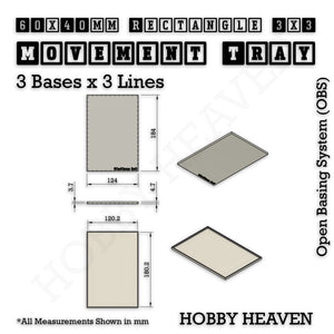 Square and Rectangle Movement Trays for Tabletop Games | Warhammer Compatible | Full Range