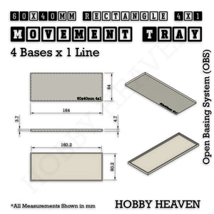 Square and Rectangle Movement Trays for Tabletop Games | Warhammer Compatible | Full Range