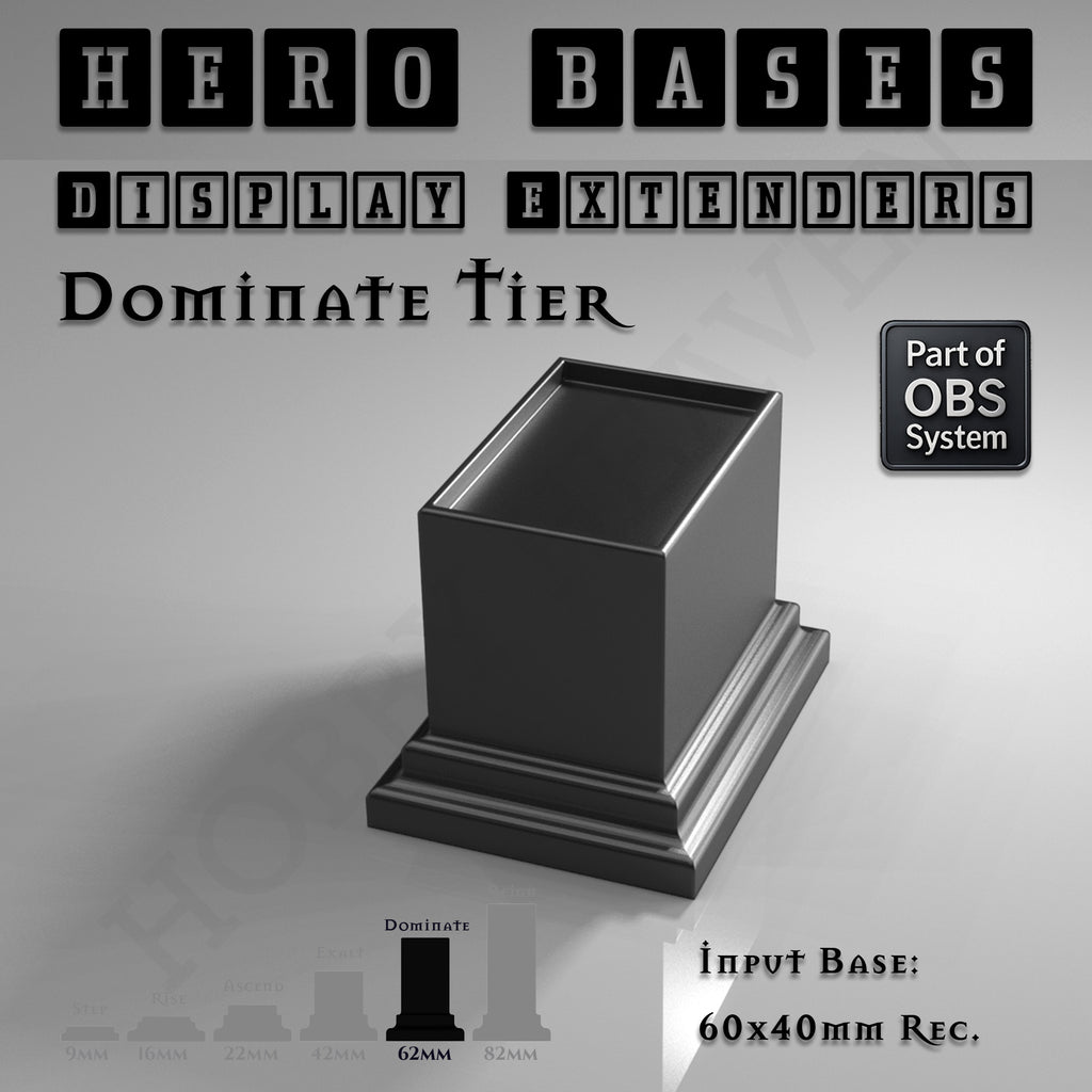 Hero Bases Display Extenders | Squares and Rectangles | Convert Gaming Bases to Display Bases & Plinths