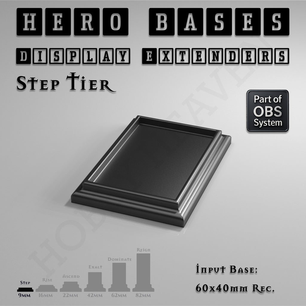 Hero Bases Display Extenders | Squares and Rectangles | Convert Gaming Bases to Display Bases & Plinths