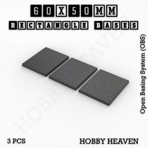 Rectangle Bases Range Sizes - 20x15mm to 75x25mm Small Sizes 3d Print Full Range Tabletop Games