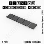 Rectangle Bases Range Sizes - 75x30mm to 125x40mm Medium Sizes 3d Print Full Range Tabletop Games