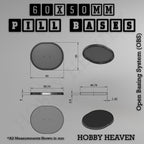 Pill Bases Range - 3d Print Full Range Tabletop Games