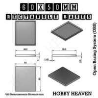Rectangle Bases Range Sizes - 20x15mm to 75x25mm Small Sizes 3d Print Full Range Tabletop Games
