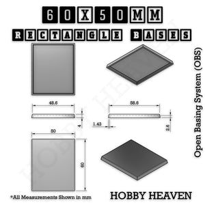 Rectangle Bases Range Sizes - 20x15mm to 75x25mm Small Sizes 3d Print Full Range Tabletop Games