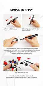 DSPIAE Simple to Apply panel: shake, press the tip, spread on the joint, leave 2-5 minutes, reassemble