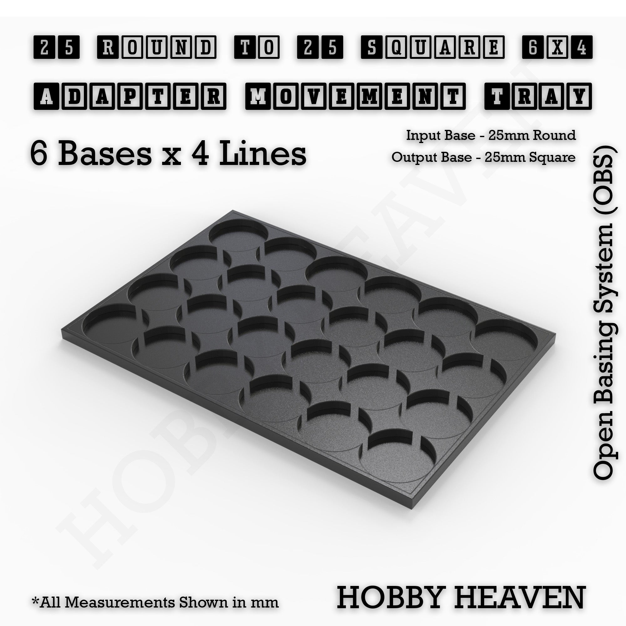 Round to Square Movement Trays Adapters for Tabletop Games