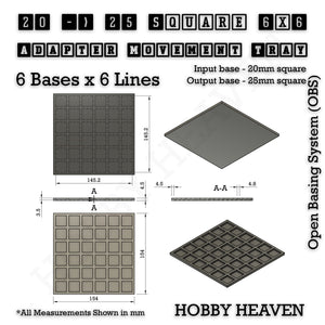 Square and Rectangle Movement Trays Adapters for Tabletop Games