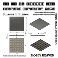 Square and Rectangle Movement Trays Adapters for Tabletop Games
