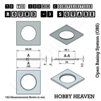 Round to Square Bases Shape and Size Converters 3d Print Full Range
