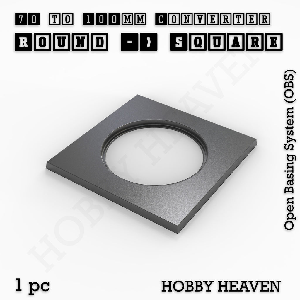 Round to Square Bases Shape and Size Converters 3d Print Full Range