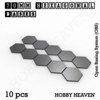 Hexagonal Bases 10mm to 200mm 3d Print Full Range Tabletop Games
