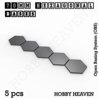 Hexagonal Bases 10mm to 200mm 3d Print Full Range Tabletop Games
