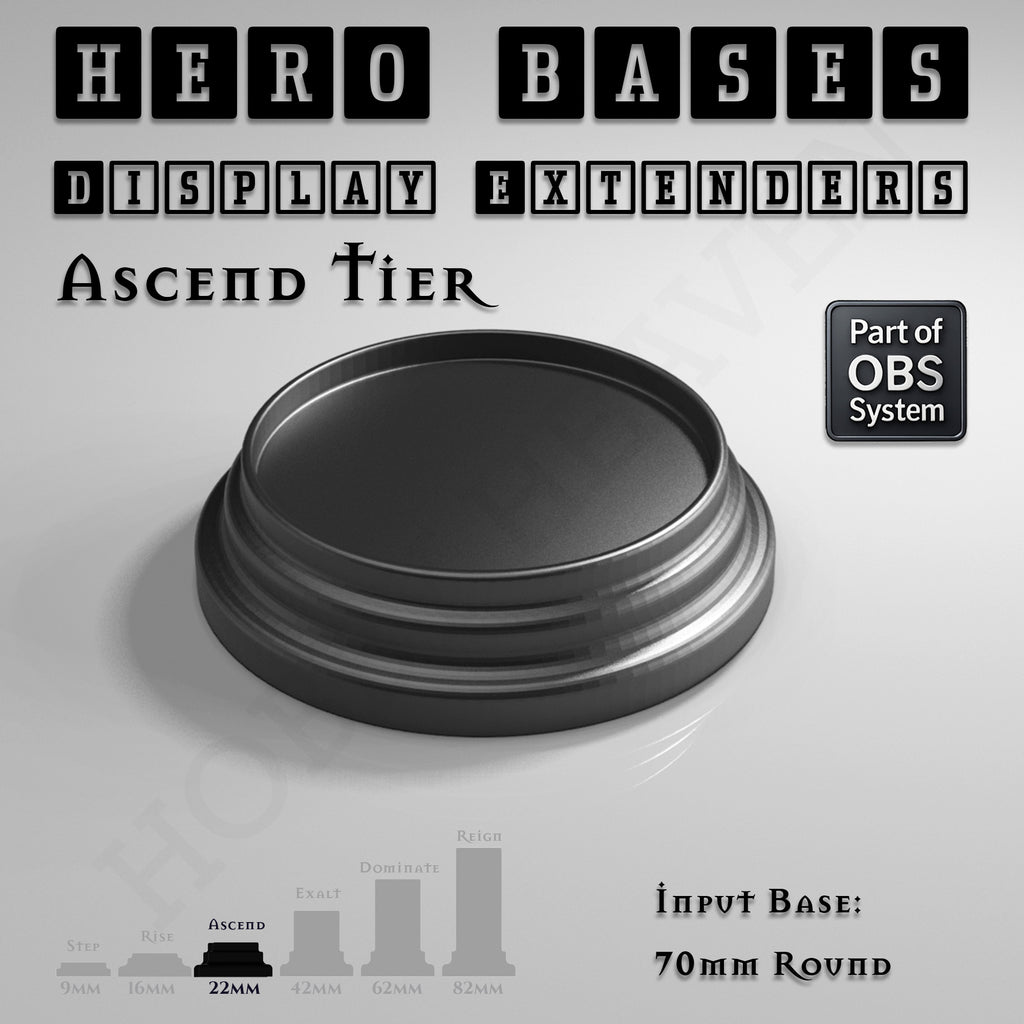 Hero Bases Display Extenders | Round and Ovals | Convert Gaming Bases to Display Bases & Plinths