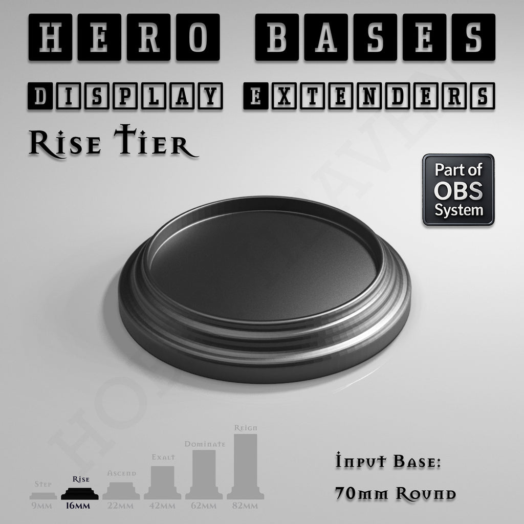 Hero Bases Display Extenders | Round and Ovals | Convert Gaming Bases to Display Bases & Plinths