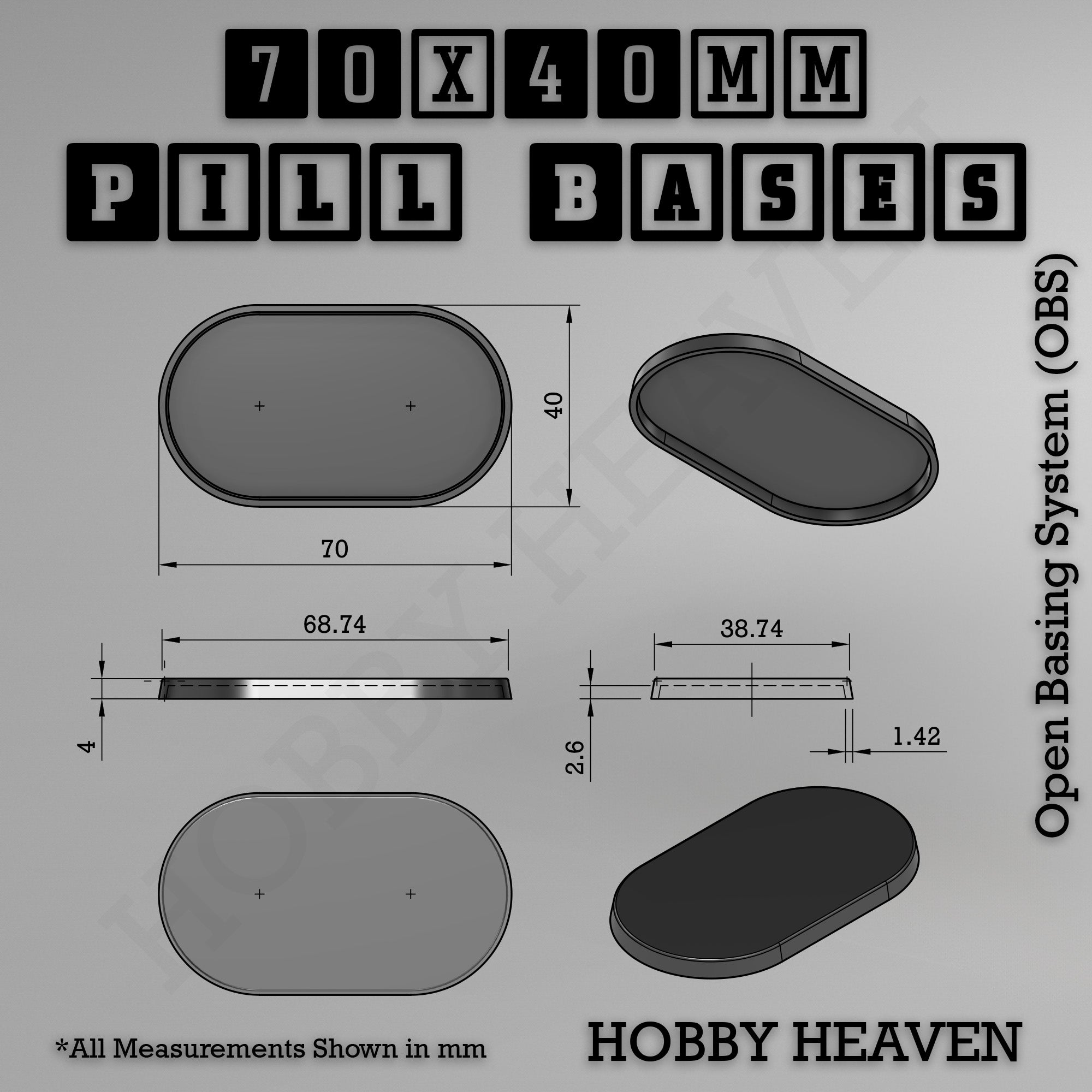Pill Bases Range - 3d Print Full Range Tabletop Games