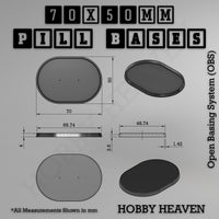 Pill Bases Range - 3d Print Full Range Tabletop Games
