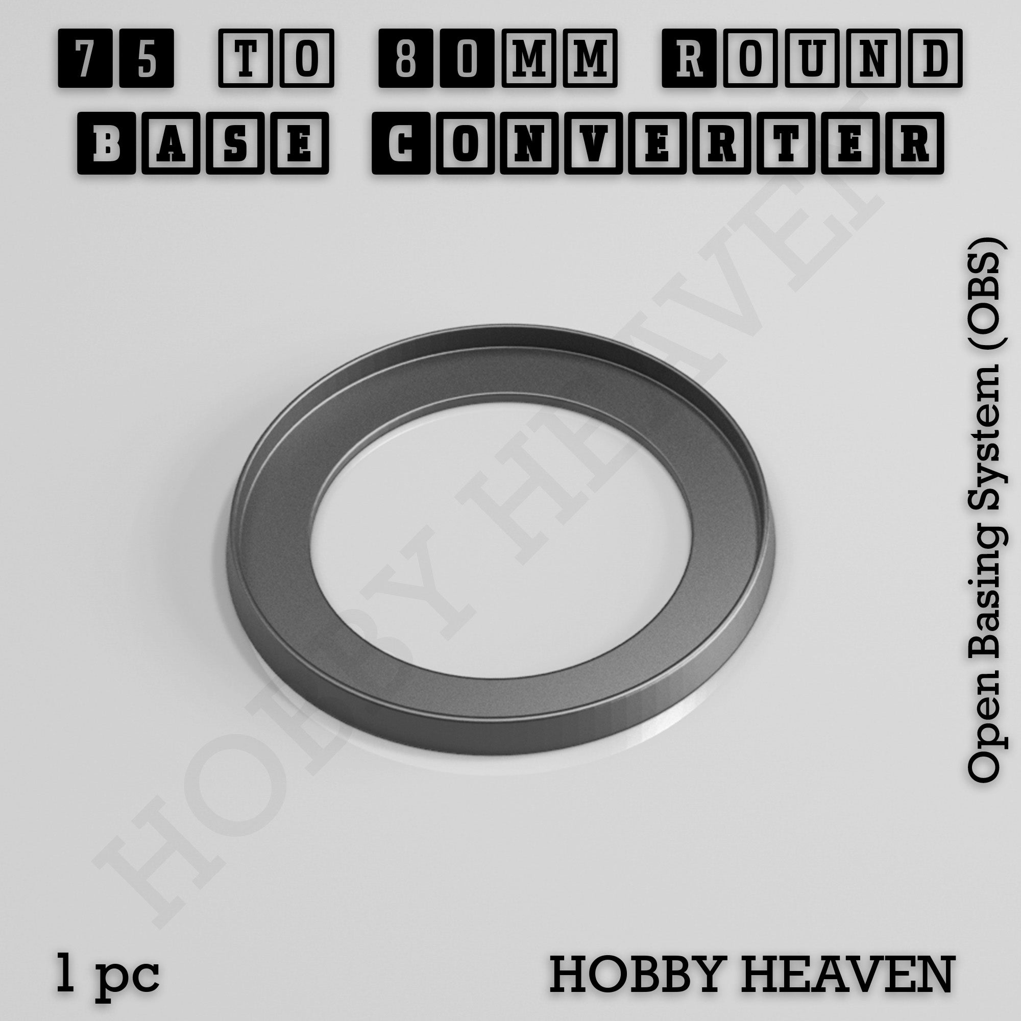 A single round base converter ring, 3D-printed in PLA, shown alone.