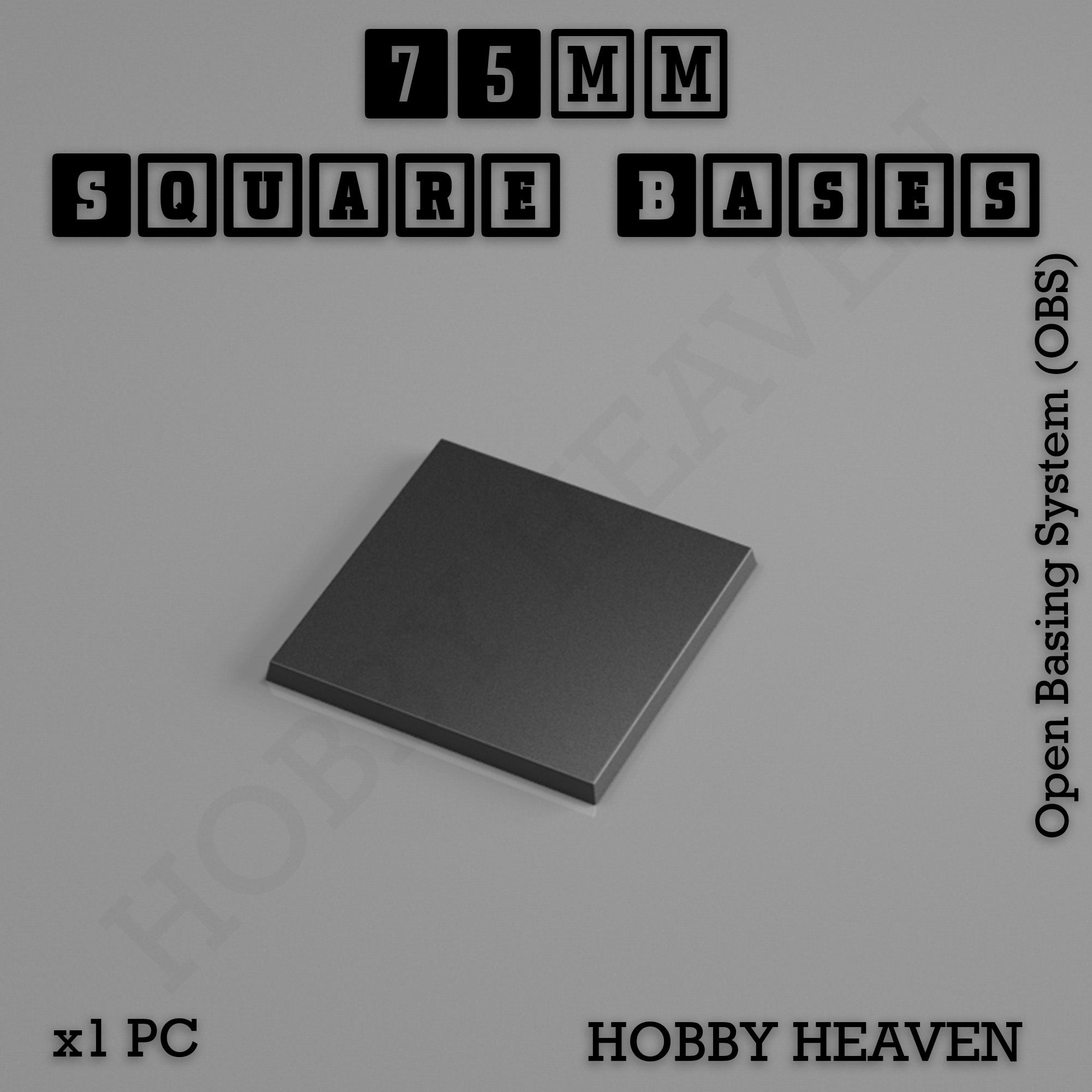 75mm Square Textured Bases 3d Printed