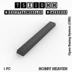 Rectangle Bases Range Sizes - 75x30mm to 125x40mm Medium Sizes 3d Print Full Range Tabletop Games