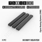 Rectangle Bases Range Sizes - 75x30mm to 125x40mm Medium Sizes 3d Print Full Range Tabletop Games