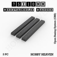 Rectangle Bases Range Sizes - 20x15mm to 75x25mm Small Sizes 3d Print Full Range Tabletop Games
