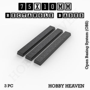 Rectangle Bases Range Sizes - 20x15mm to 75x25mm Small Sizes 3d Print Full Range Tabletop Games