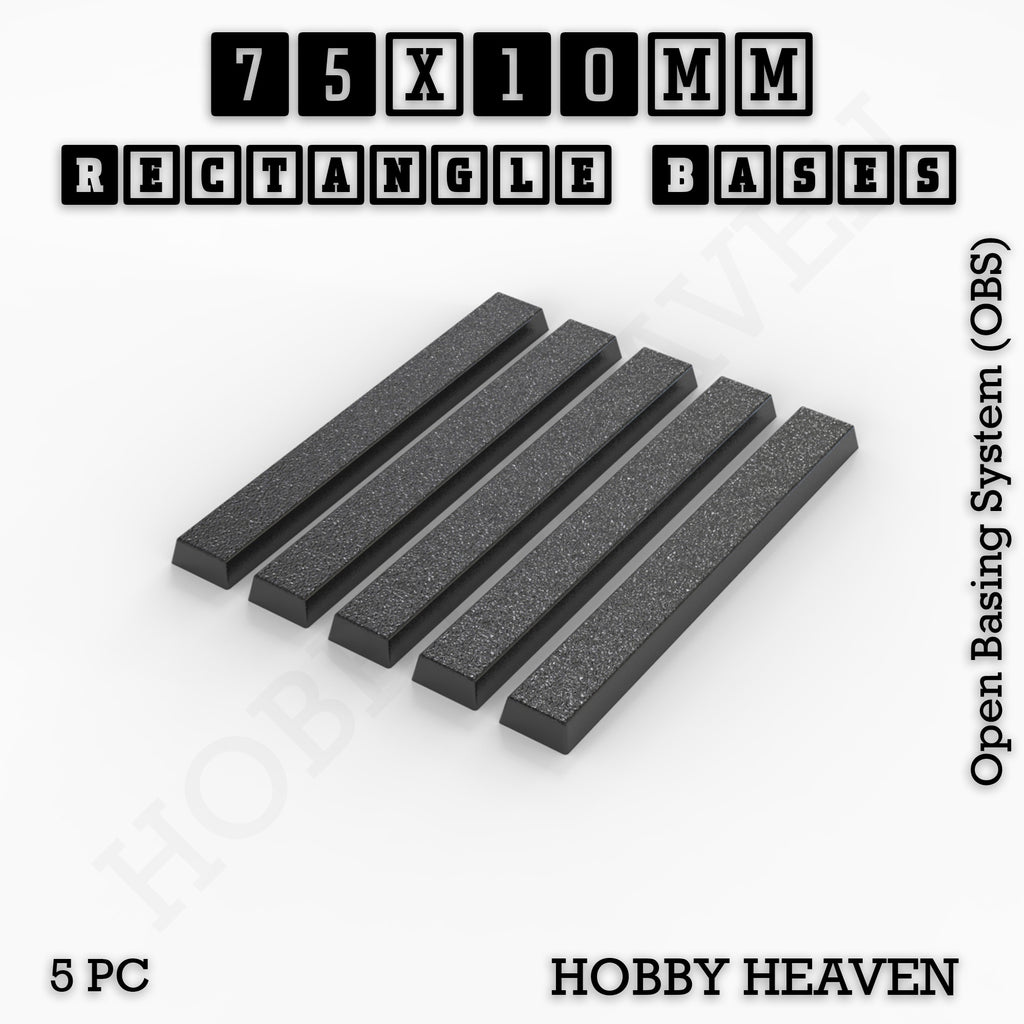 Rectangle Bases Range Sizes - 75x30mm to 125x40mm Medium Sizes 3d Print Full Range Tabletop Games