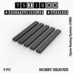 Rectangle Bases Range Sizes - 75x30mm to 125x40mm Medium Sizes 3d Print Full Range Tabletop Games