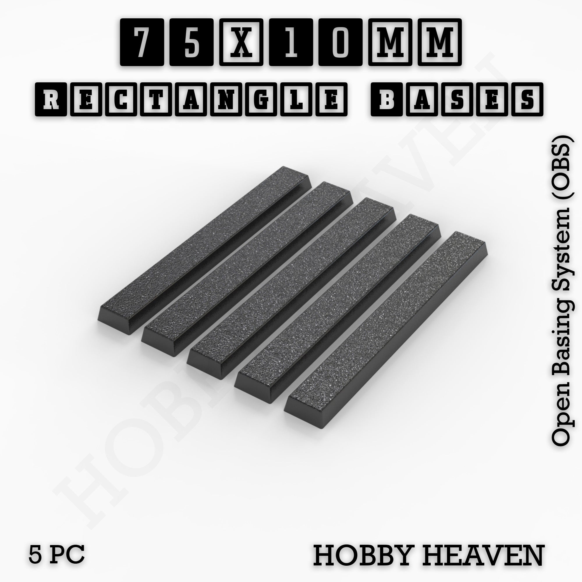 Rectangle Bases Range Sizes - 75x30mm to 125x40mm Medium Sizes 3d Print Full Range Tabletop Games