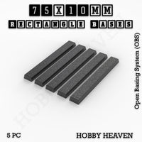 Rectangle Bases Range Sizes - 20x15mm to 75x25mm Small Sizes 3d Print Full Range Tabletop Games
