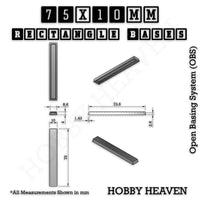 Rectangle Bases Range Sizes - 20x15mm to 75x25mm Small Sizes 3d Print Full Range Tabletop Games
