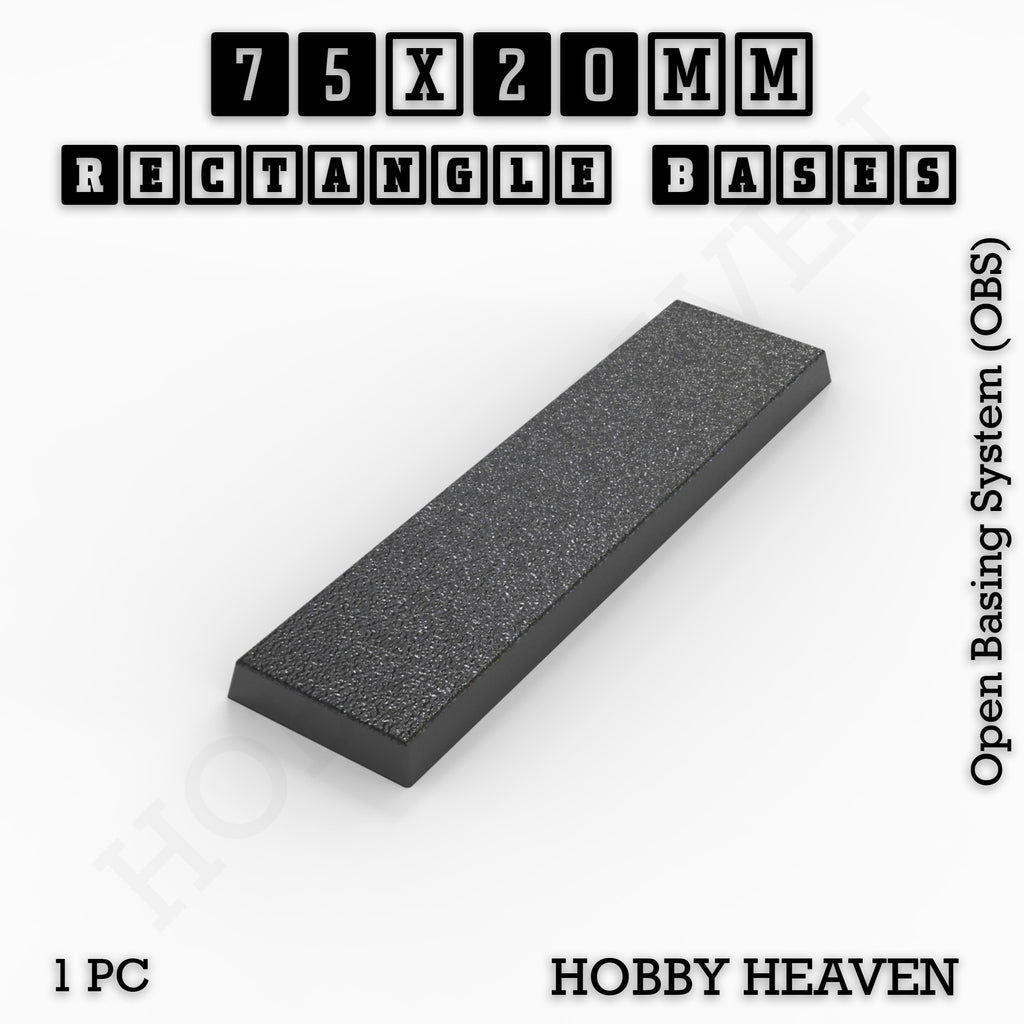 Rectangle Bases Range Sizes - 75x30mm to 125x40mm Medium Sizes 3d Print Full Range Tabletop Games