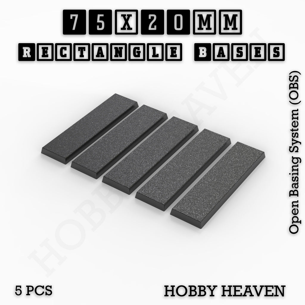 Rectangle Bases Range Sizes - 75x30mm to 125x40mm Medium Sizes 3d Print Full Range Tabletop Games