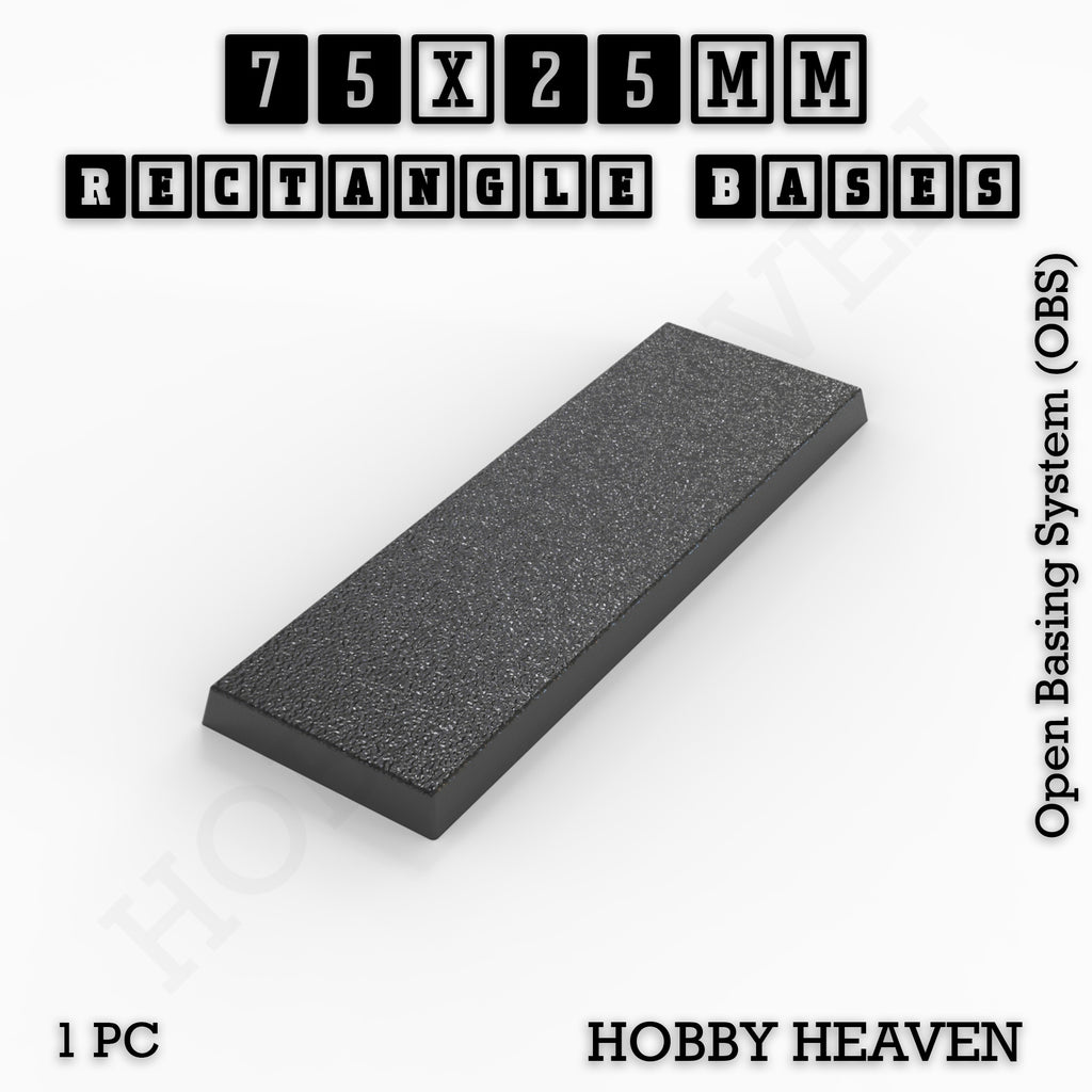 Rectangle Bases Range Sizes - 75x30mm to 125x40mm Medium Sizes 3d Print Full Range Tabletop Games
