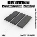Rectangle Bases Range Sizes - 75x30mm to 125x40mm Medium Sizes 3d Print Full Range Tabletop Games