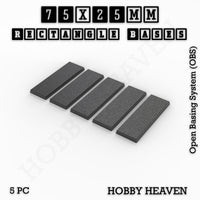 Rectangle Bases Range Sizes - 20x15mm to 75x25mm Small Sizes 3d Print Full Range Tabletop Games
