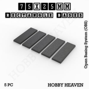 Rectangle Bases Range Sizes - 20x15mm to 75x25mm Small Sizes 3d Print Full Range Tabletop Games