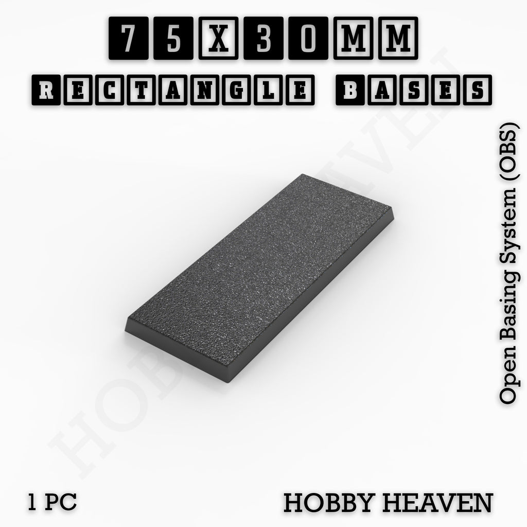 Rectangle Bases Range Sizes - 75x30mm to 125x40mm Medium Sizes 3d Print Full Range Tabletop Games