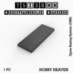 Rectangle Bases Range Sizes - 75x30mm to 125x40mm Medium Sizes 3d Print Full Range Tabletop Games