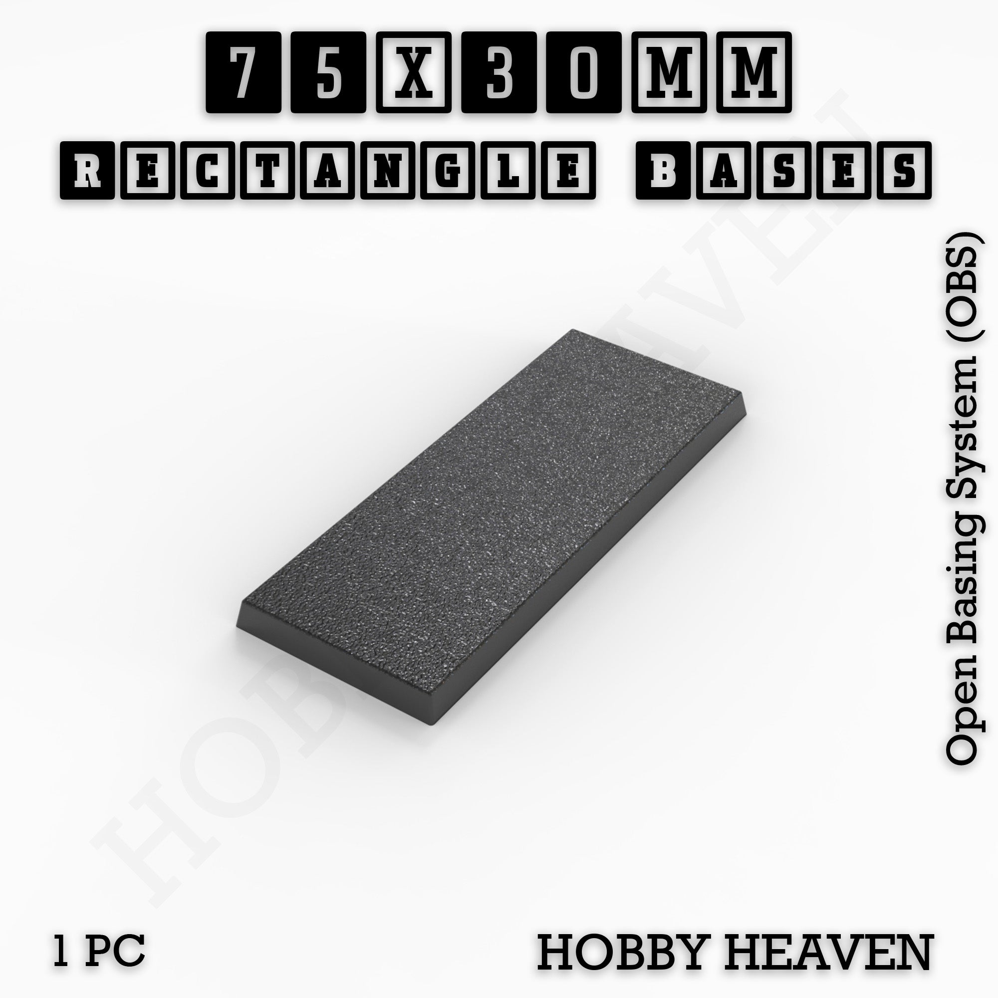 Rectangle Bases Range Sizes - 75x30mm to 125x40mm Medium Sizes 3d Print Full Range Tabletop Games