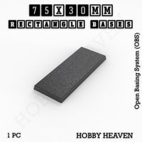 Rectangle Bases Range Sizes - 75x30mm to 125x40mm Medium Sizes 3d Print Full Range Tabletop Games
