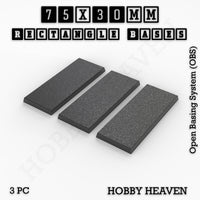 Rectangle Bases Range Sizes - 75x30mm to 125x40mm Medium Sizes 3d Print Full Range Tabletop Games
