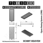 Rectangle Bases Range Sizes - 75x30mm to 125x40mm Medium Sizes 3d Print Full Range Tabletop Games