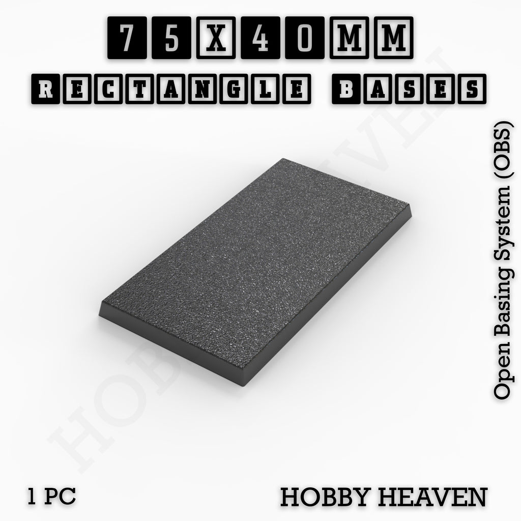 Rectangle Bases Range Sizes - 75x30mm to 125x40mm Medium Sizes 3d Print Full Range Tabletop Games