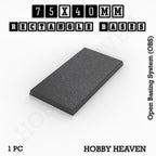 Rectangle Bases Range Sizes - 75x30mm to 125x40mm Medium Sizes 3d Print Full Range Tabletop Games
