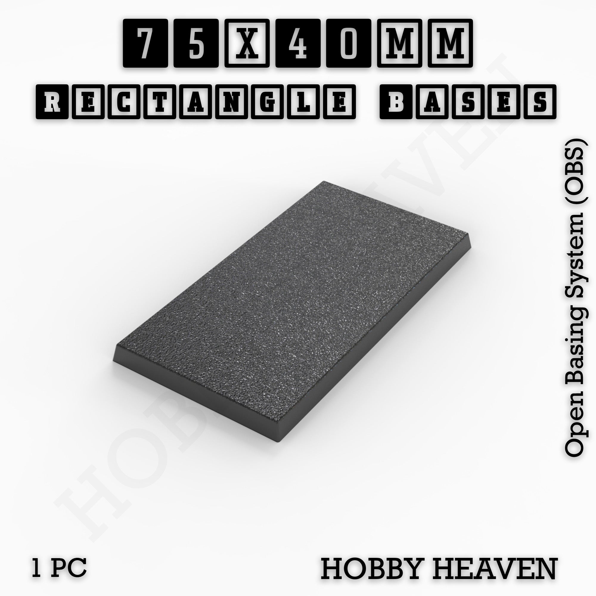 Rectangle Bases Range Sizes - 75x30mm to 125x40mm Medium Sizes 3d Print Full Range Tabletop Games