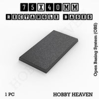 Rectangle Bases Range Sizes - 75x30mm to 125x40mm Medium Sizes 3d Print Full Range Tabletop Games
