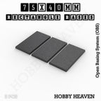 Rectangle Bases Range Sizes - 75x30mm to 125x40mm Medium Sizes 3d Print Full Range Tabletop Games