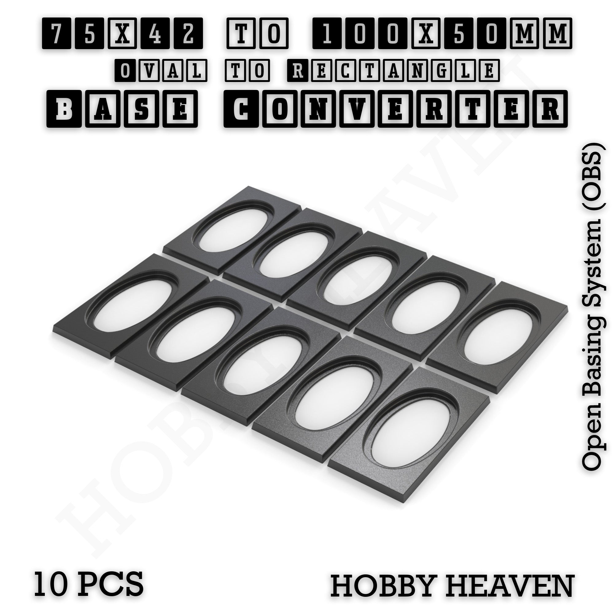 Wargaming Oval to Rectangle Base Converters – Tabletop Games | 3D Printed Tabletop Accessories
